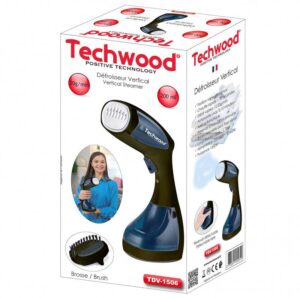 Уред за гладене Techwood TDV-1506, 1500W, 10 мин. непрекъсната пара, Автоматично изкл, Син/черен - Technomani