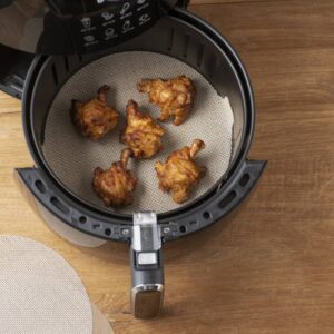 Комплект подложки за Air Fryer NoStik 1EEE774, 2 бр, 23.5/25.5 см, За многократна употреба, Бежов - Technomani