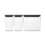 Кутии за съхранение на продукти комплект Brabantia Tasty+ Stackable 2x1.6L+1x3.5L