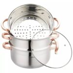 Тенджера за готвене на пара Klausberg KB 7735, 4 части, Индукция, Инокс/Розово злато - Technomani